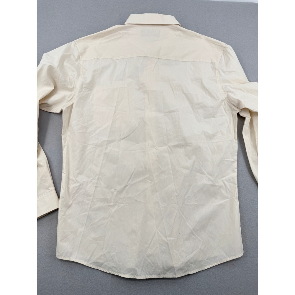 Cinch Modern Fit Men XL Ivory Cream Long Sleeve Button Down Casual Western Shirt - Picture 9 of 9